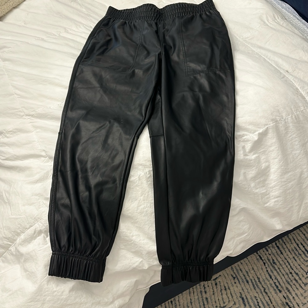 Calia Faux Leather Black Joggers (size M)
